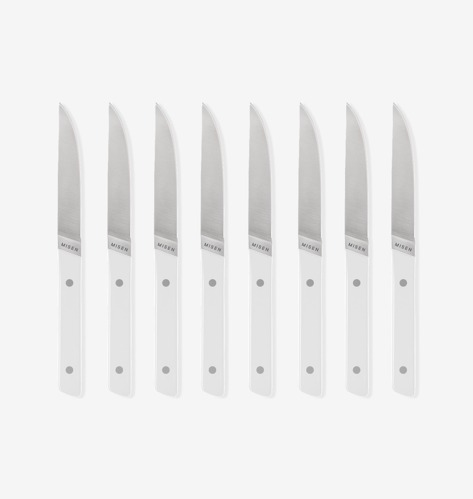 Misen 8-Piece Straight-Edge Steak Knives (ACUTO440) - White