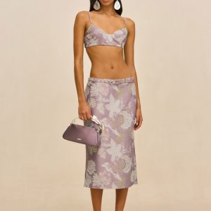 Cult Gaia OLLIE SKIRT - FLORAL JACQUARD