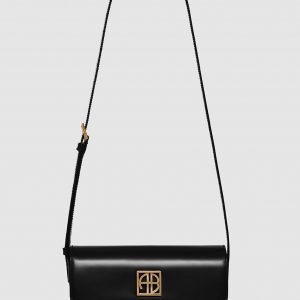 Anine Bing Elly Crossbody Bag - High-Shine Black