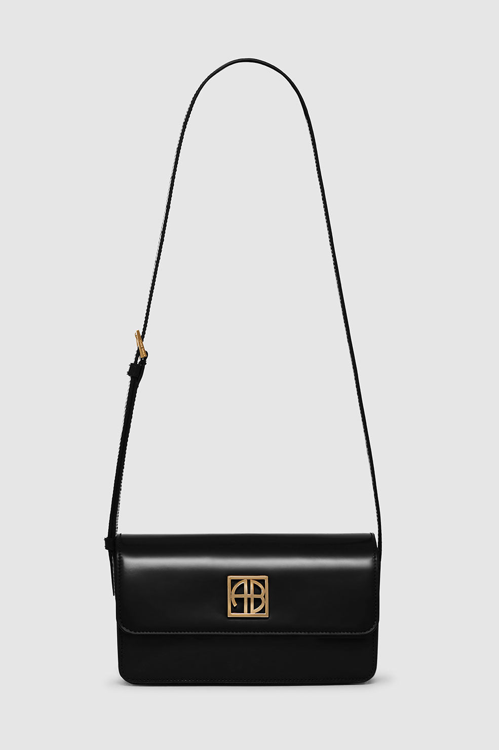 Anine Bing Elly Crossbody Bag - High-Shine Black