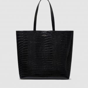 Anine Bing Elly Tote - Black Embossed