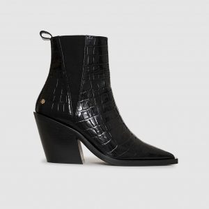 Anine Bing Bekah Boots - Black Embossed