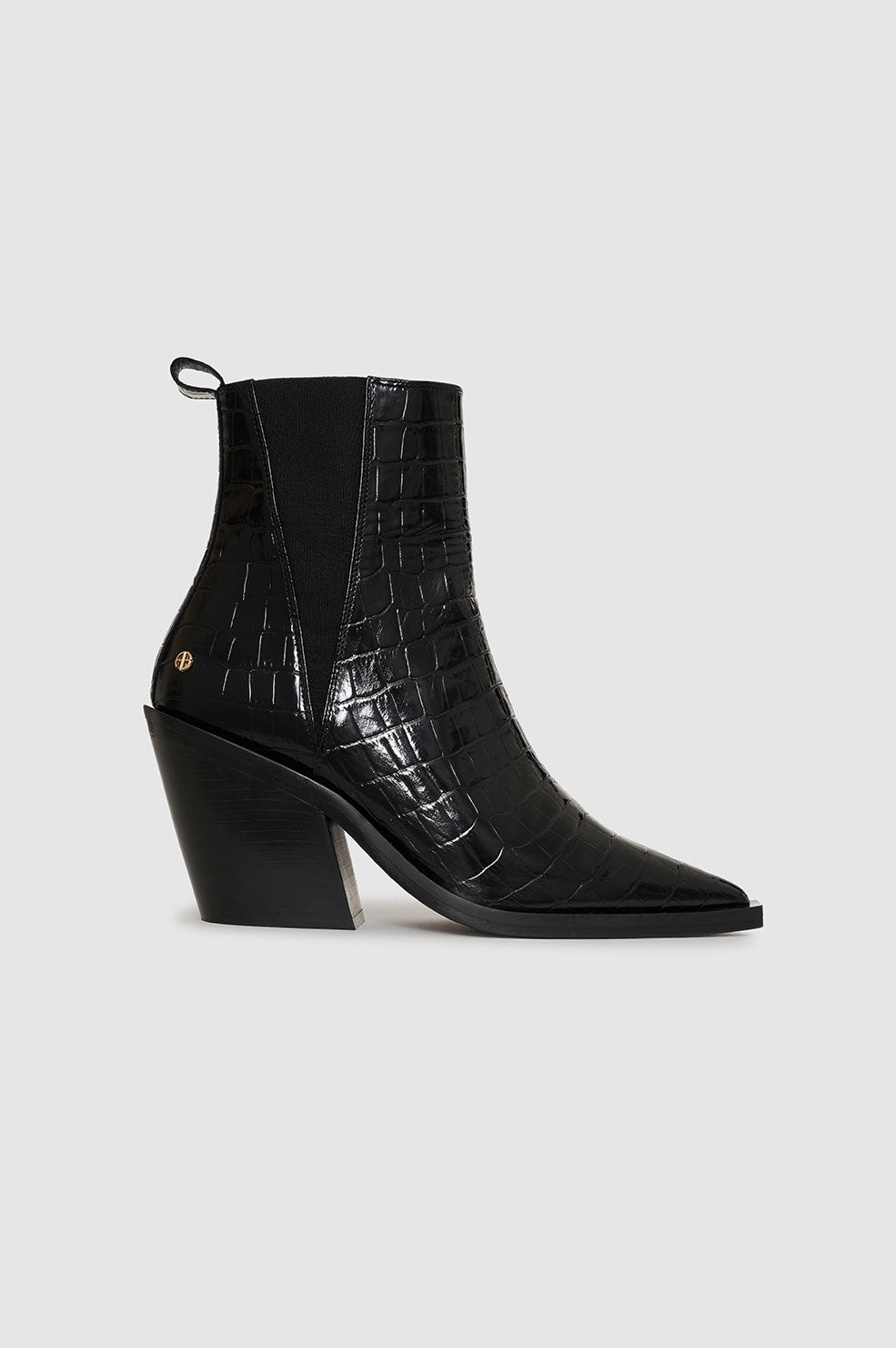 Anine Bing Bekah Boots - Black Embossed