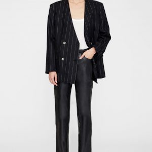 Anine Bing Maron Blazer - Dark Grey Pinstripe