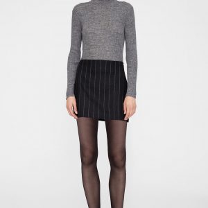 Anine Bing Tierra Skirt - Dark Grey Pinstripe