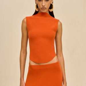 Cult Gaia ROMMA KNIT TOP - PEPPER
