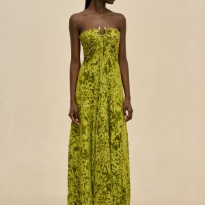 Cult Gaia RENAY GOWN - CHIVE