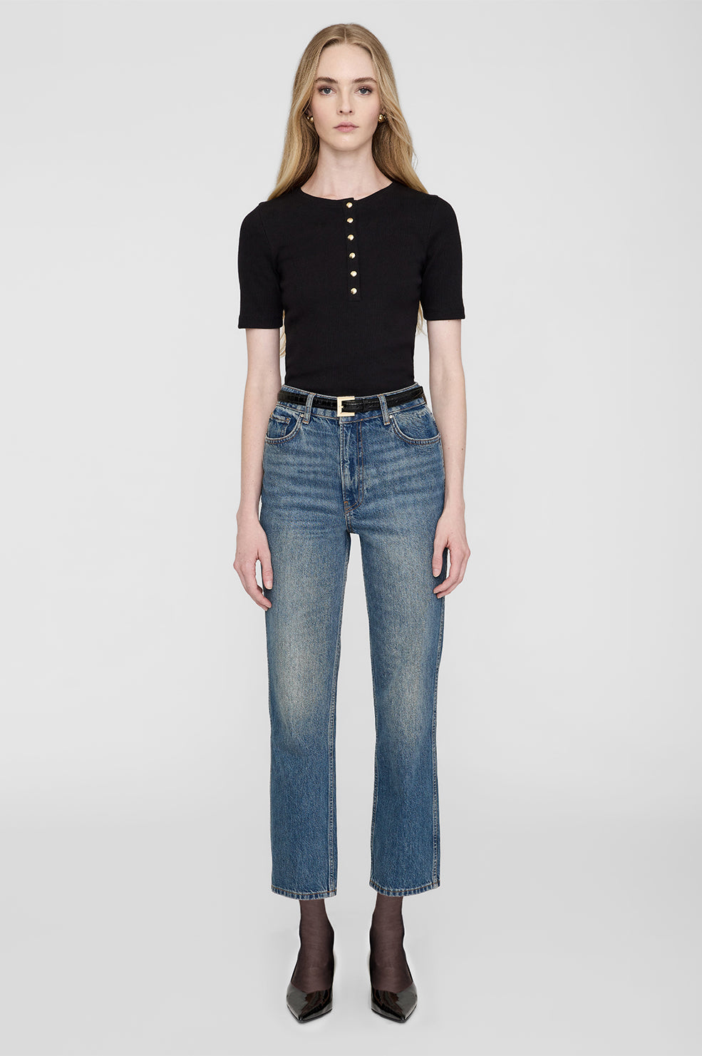 Anine Bing Alessia Tee - Black