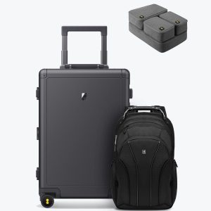 Level8 Aluminum Luggage and Atlas Laptop Backpack Set