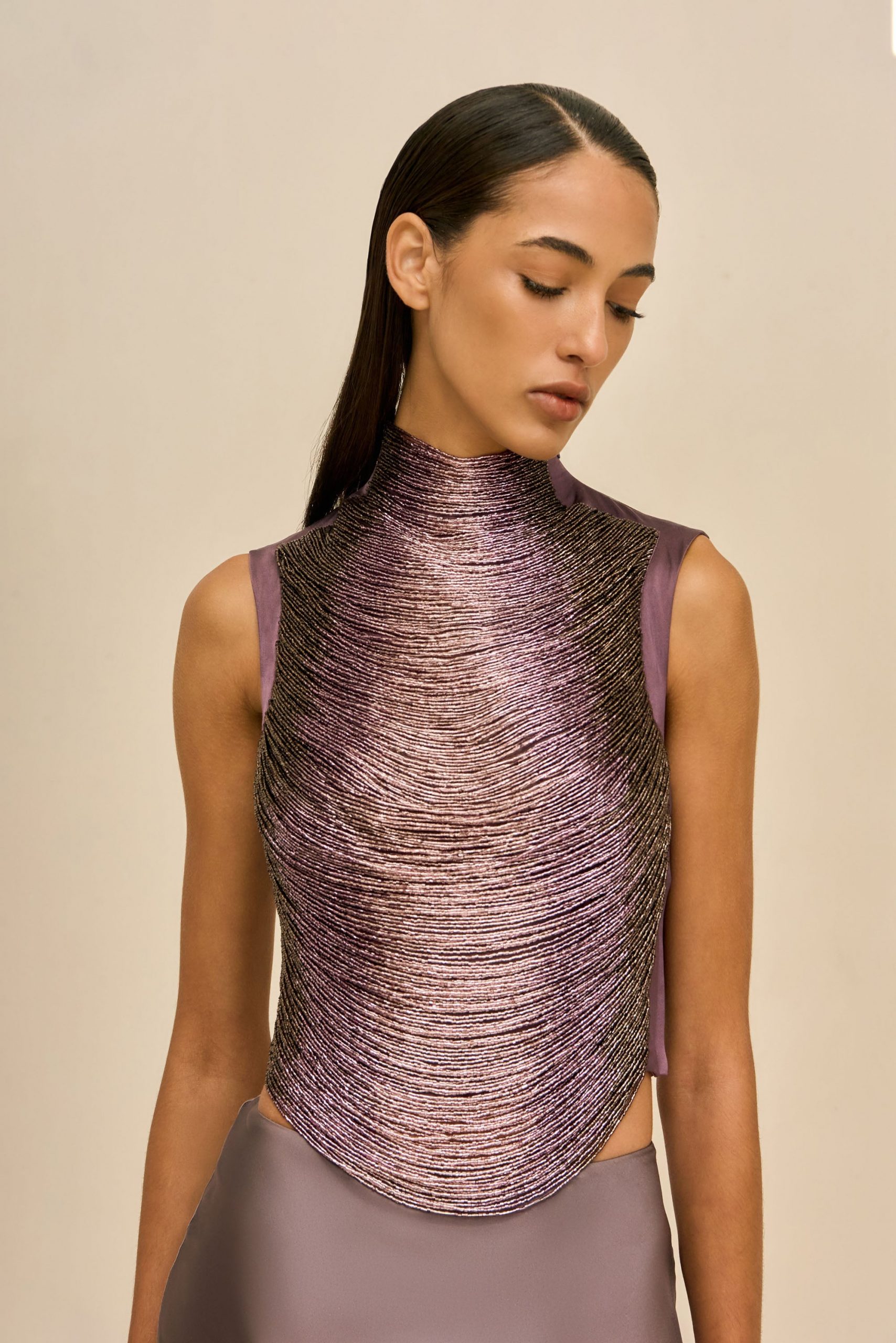 Cult Gaia TARAJI TOP - WARM HAZE