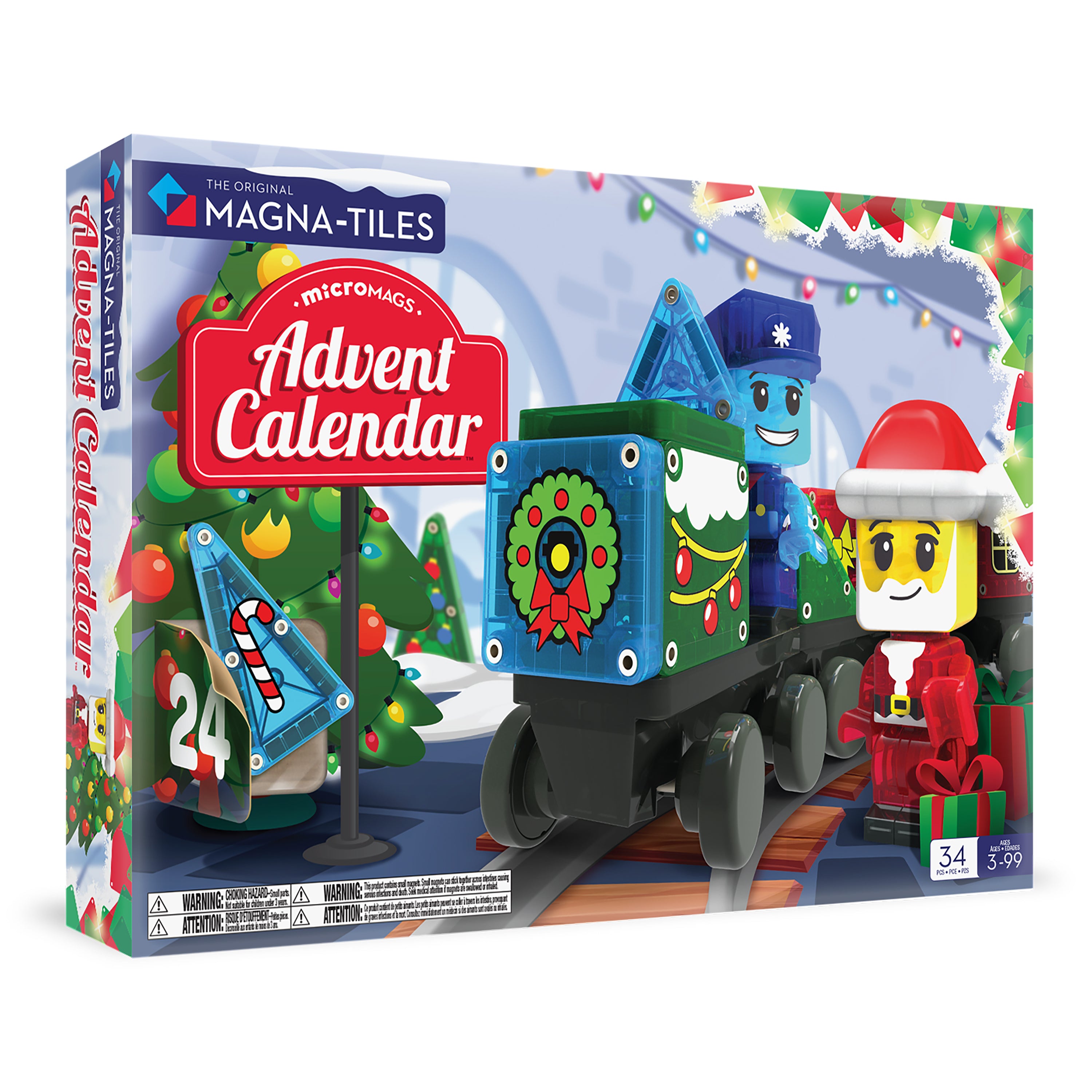 Magna-Tiles microMAGS Advent Calendar 34 Piece Set