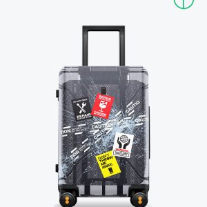 Level8 Eco Transparent Carry-On Luggage 20" Black (Only available in EU)