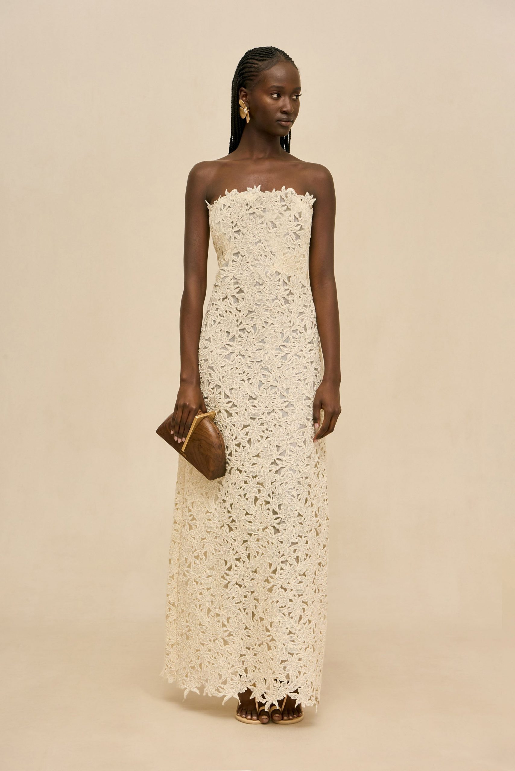 Cult Gaia FLORENNE GOWN - OFF WHITE