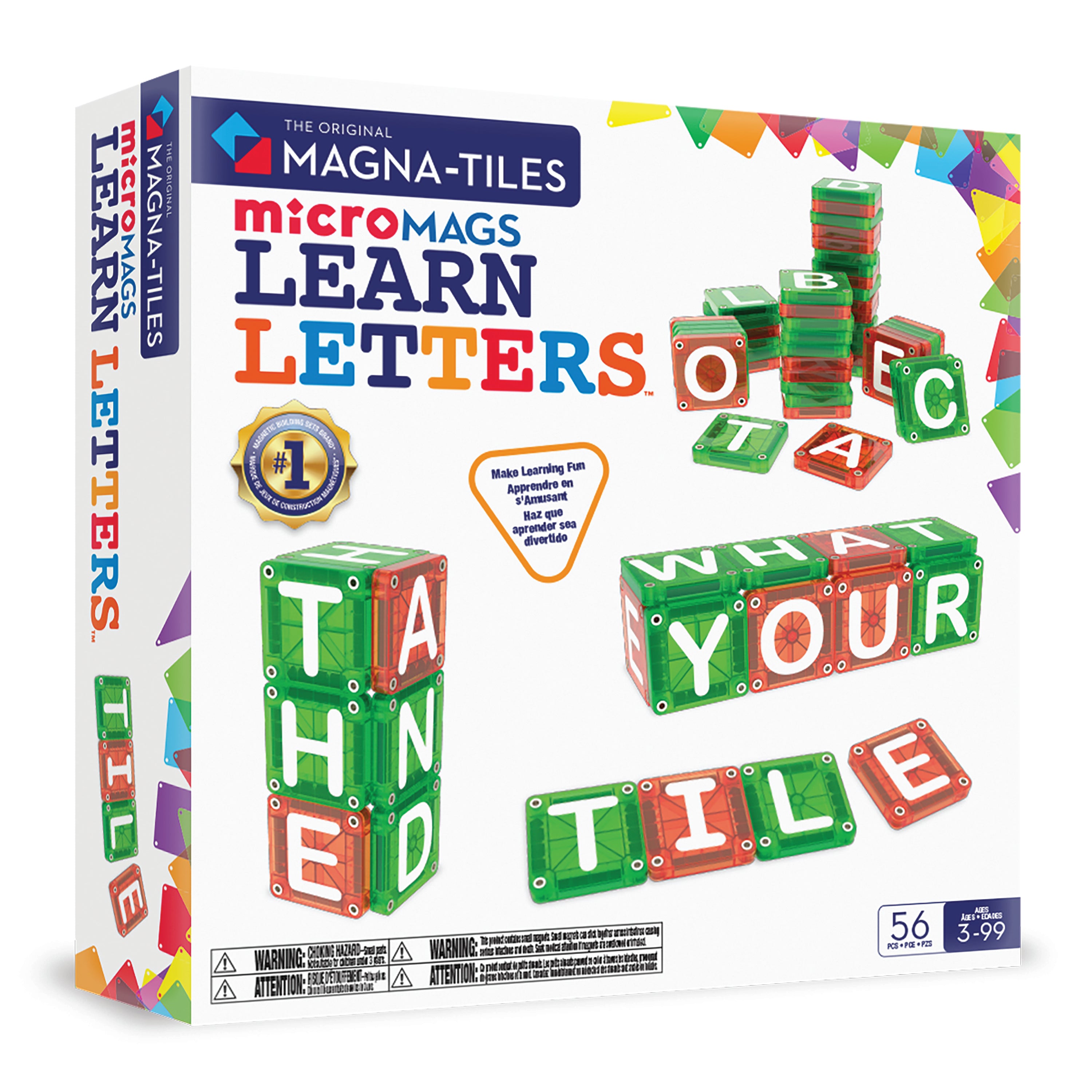 Magna-Tiles microMAGS LEARN Letters™ 56 Piece Set