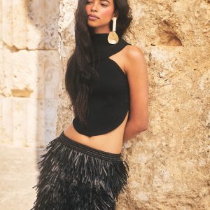 Cult Gaia KEVI KNIT TOP - BLACK