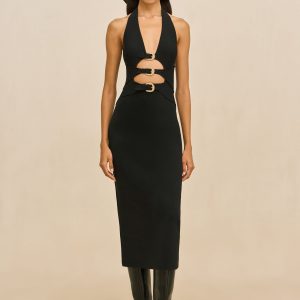Cult Gaia LIMMI KNIT DRESS - BLACK