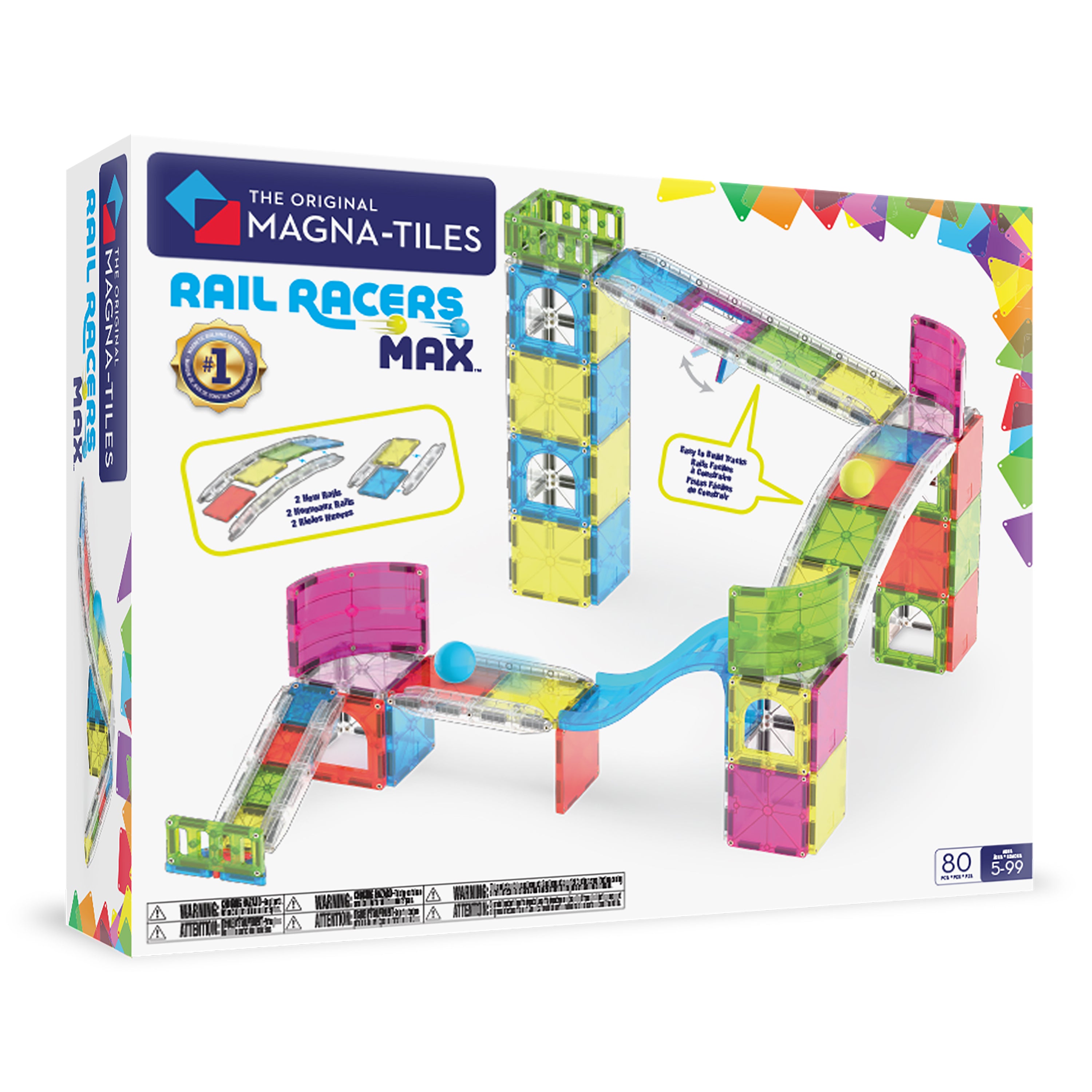 Magna-Tiles Rail Racers Max 80 Piece Set