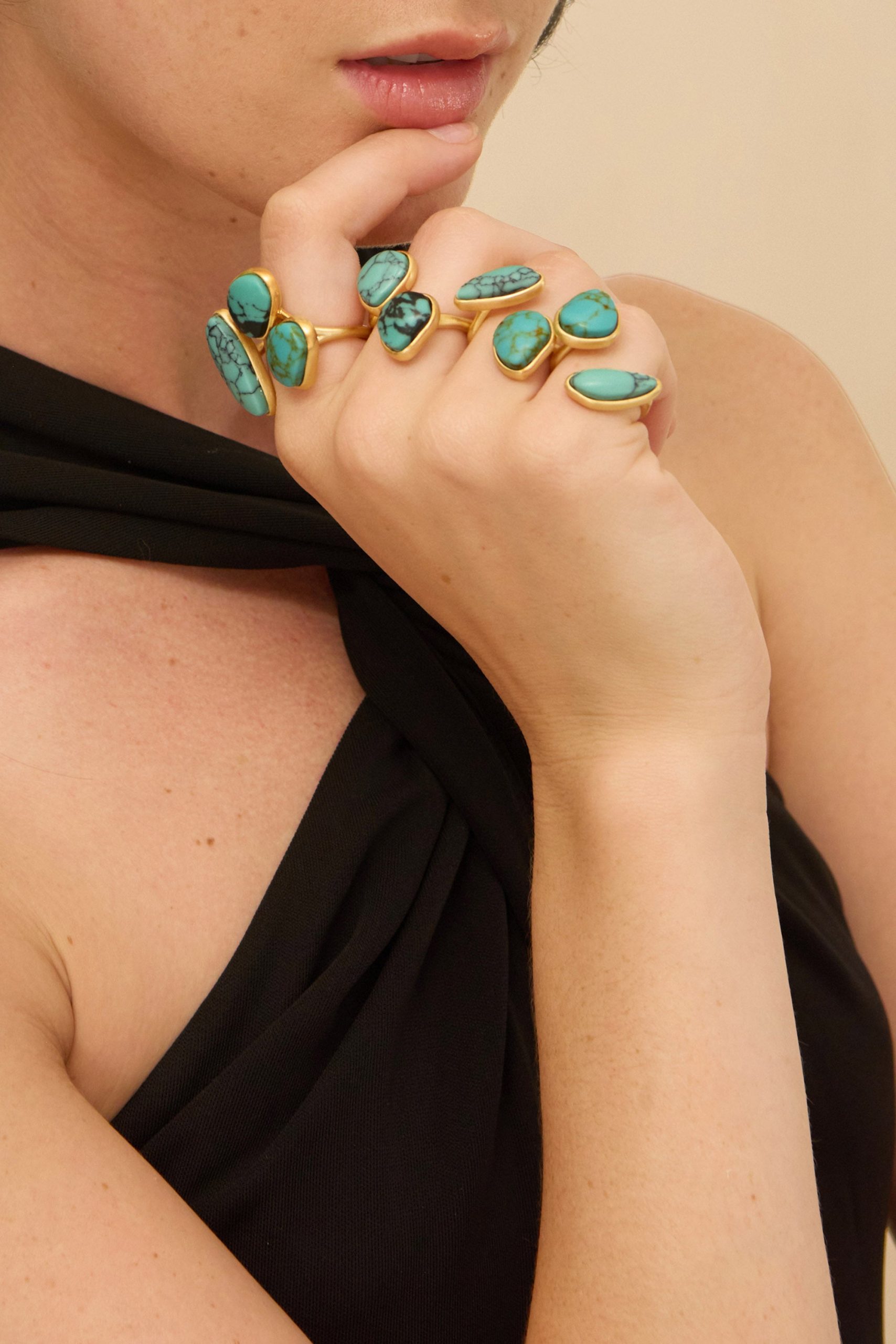 Cult Gaia INA RING SET - TURQUOISE MULTI