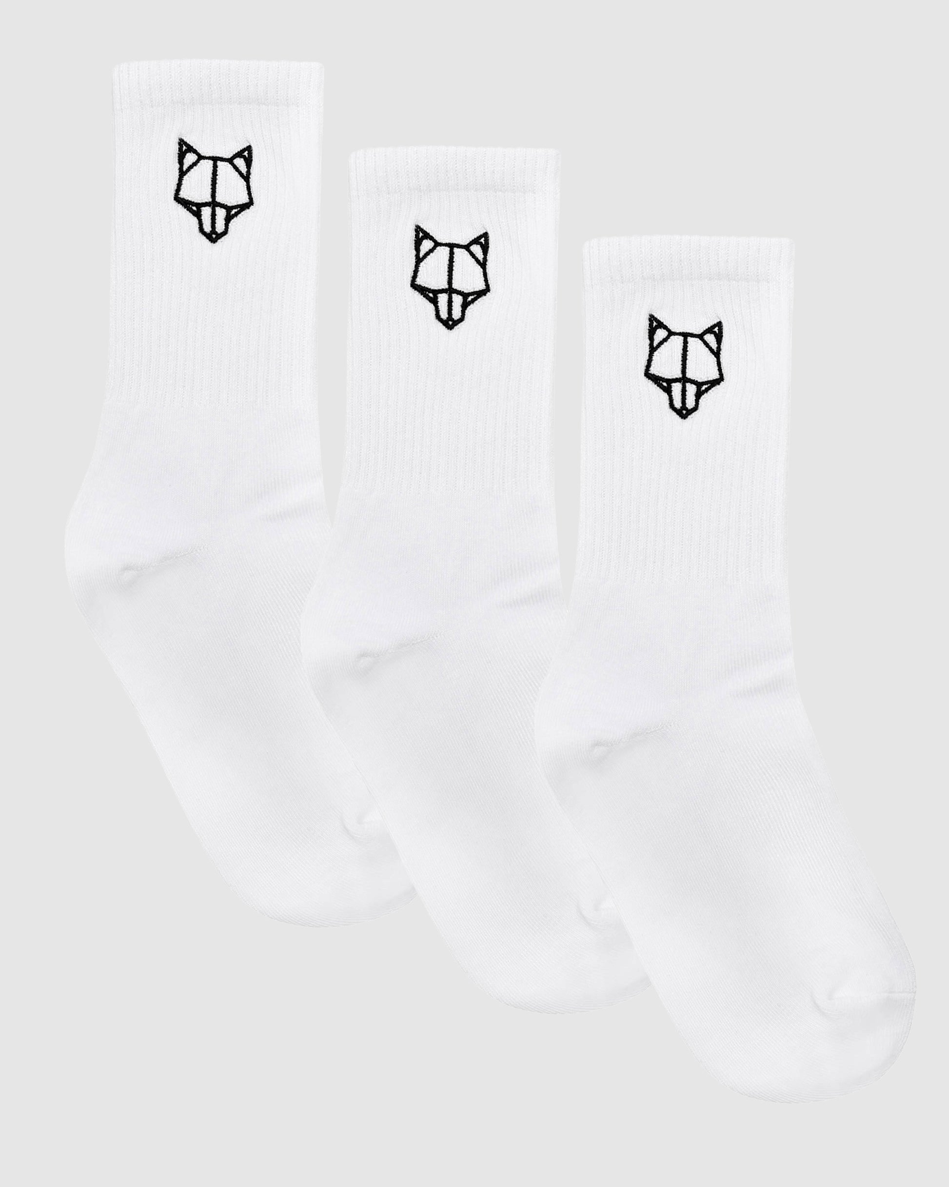 Naked Wolfe 3 Pack Womens Crew Socks White