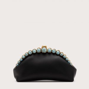 Cult Gaia UNA CLUTCH - BLACK TURQUOISE