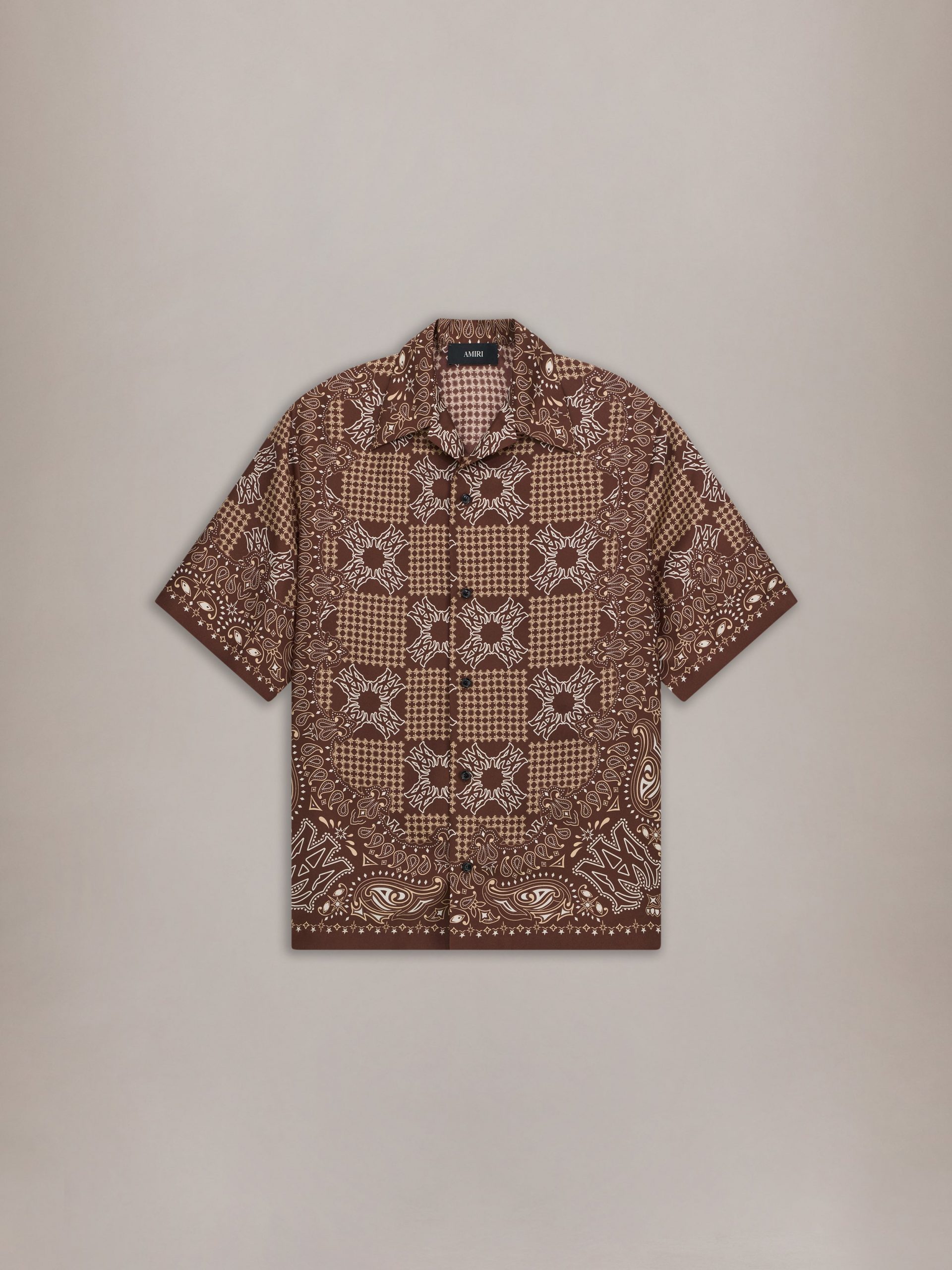 Amiri MA CHECK CAMP SHIRT - Tobacco