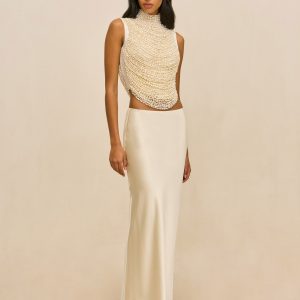 Cult Gaia CHANTEL SKIRT - PEARL