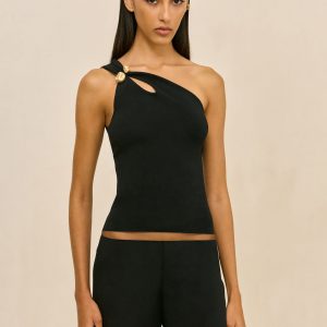 Cult Gaia ANOUK KNIT TOP - BLACK