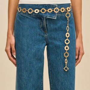 Cult Gaia BRIELLE BELT - BRUSHED BRASS