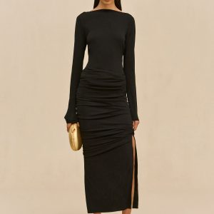 Cult Gaia DANY KNIT SKIRT - BLACK