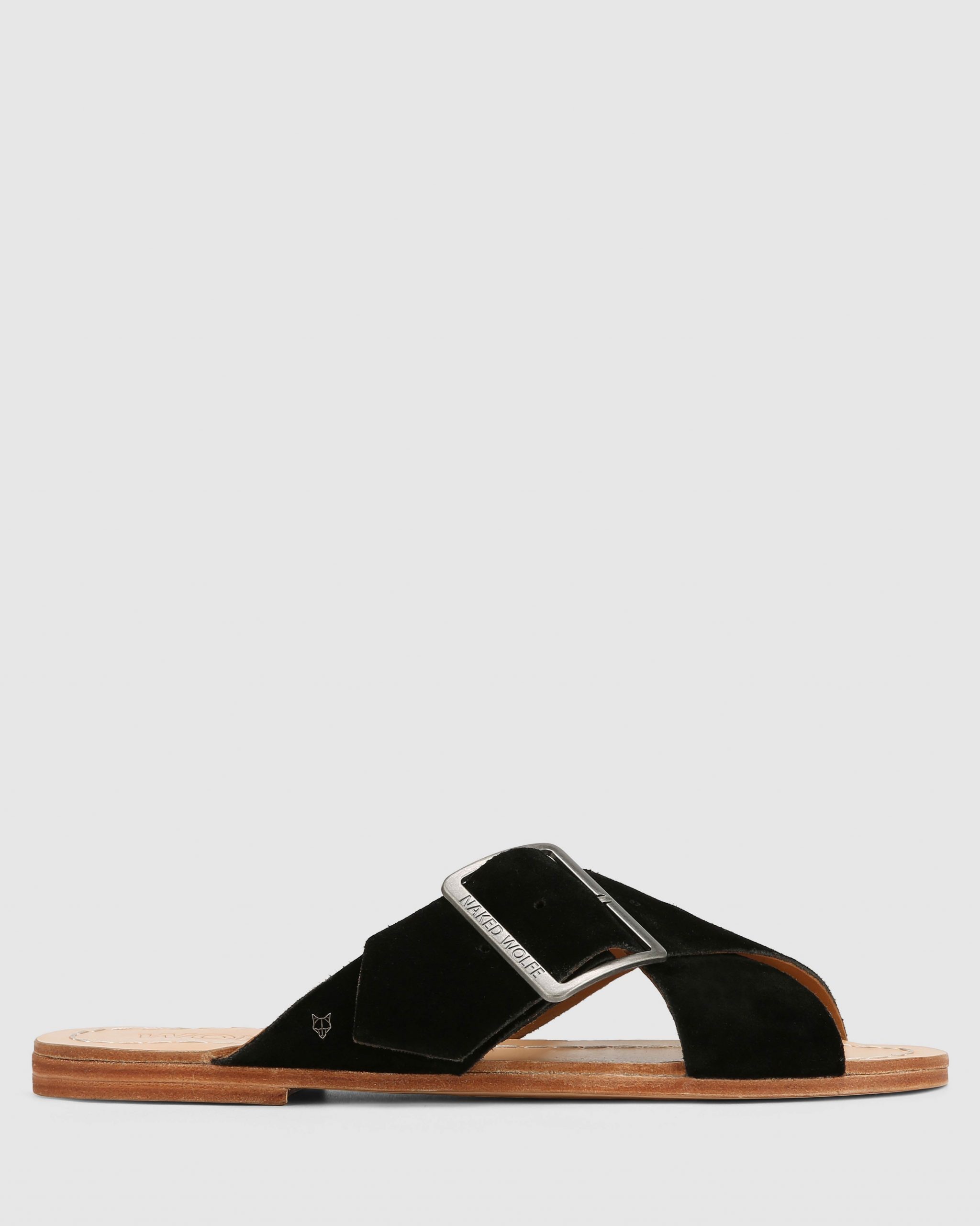 Naked Wolfe The Magnum Sandal Black Suede