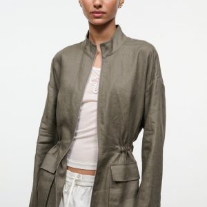 Staud REED LINEN JACKET | THYME