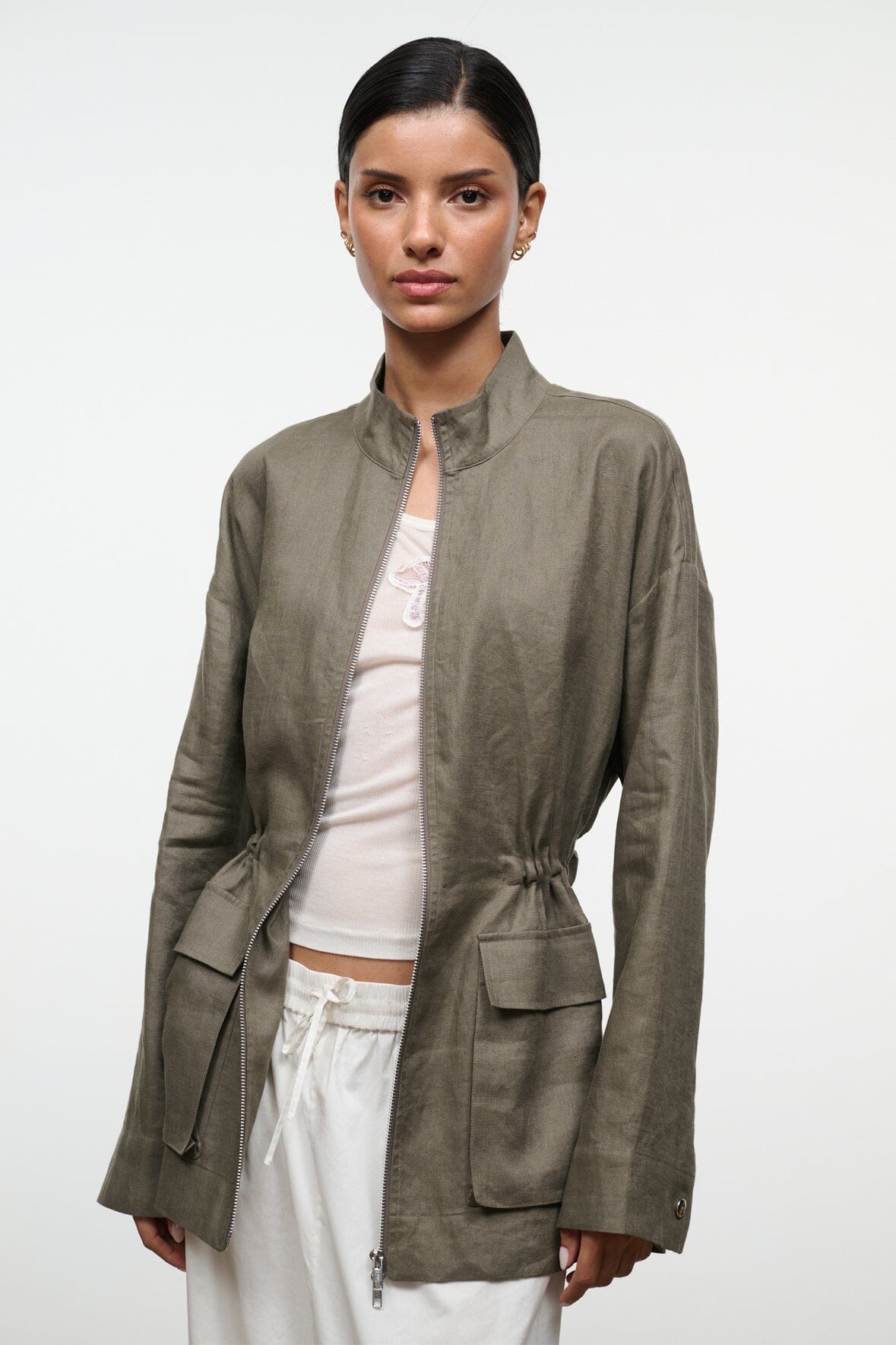 Staud REED LINEN JACKET | THYME