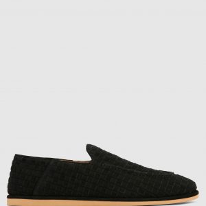 Naked Wolfe The Rare Mule Black Woven Suede
