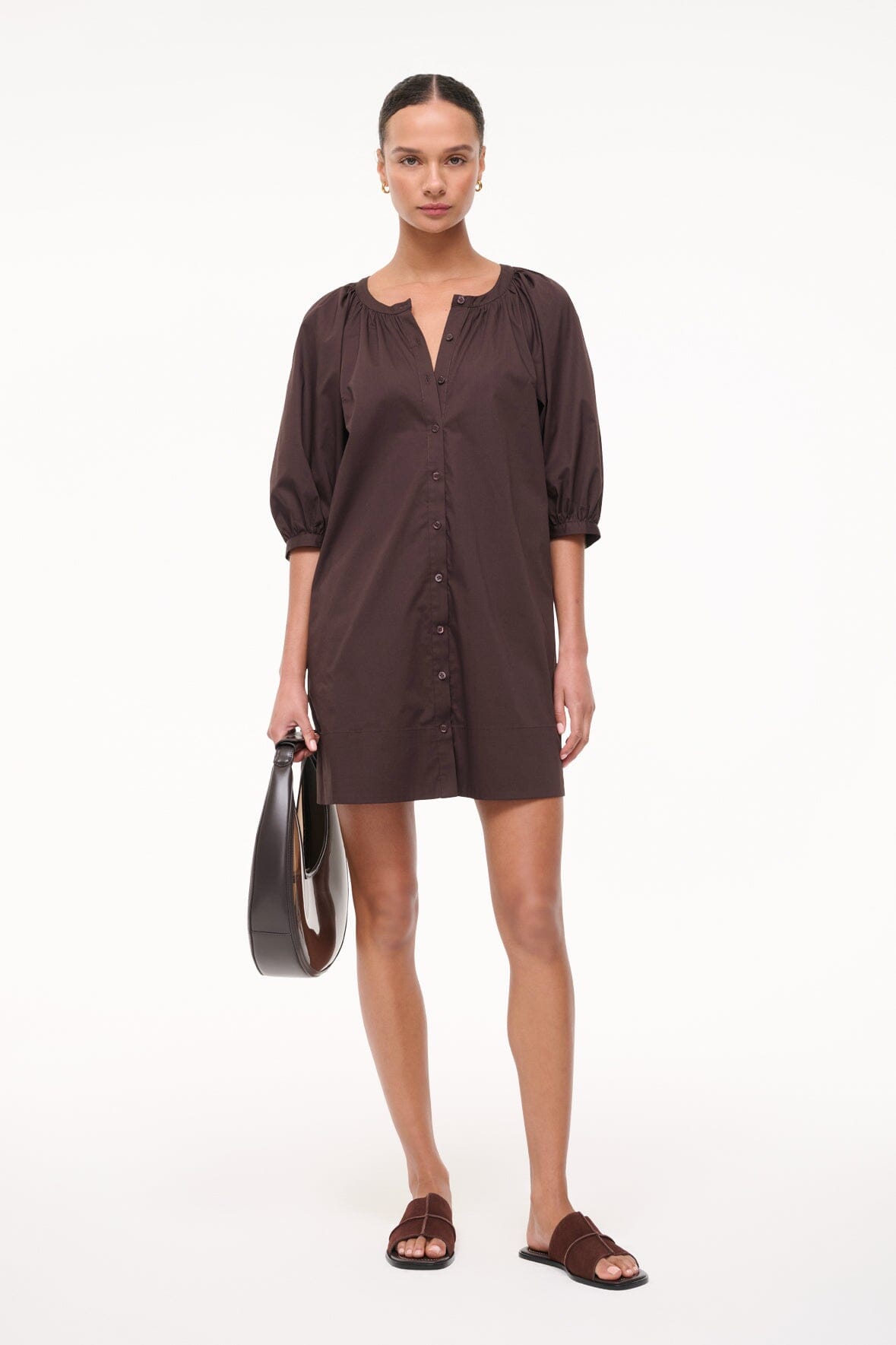Staud MINI VINCENT DRESS | EARTH