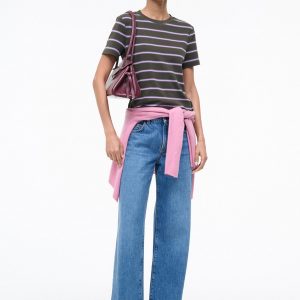 Staud WEEKEND CREW TEE | PINE STRIPE