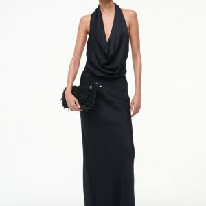 Staud POPPI SILK DRESS | BLACK