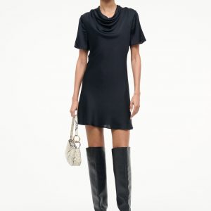 Staud IRIS SILK DRESS | BLACK