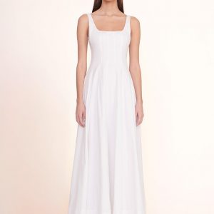 Staud WELLS MAXI DRESS | WHITE