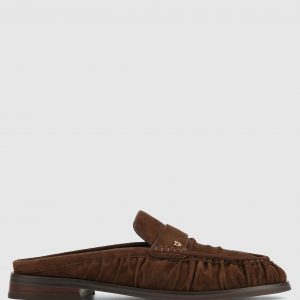 Naked Wolfe Slipper Brown Scrunch Suede