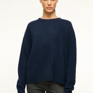 Staud SERRANO CASHMERE RELAXED CREW | NAVY