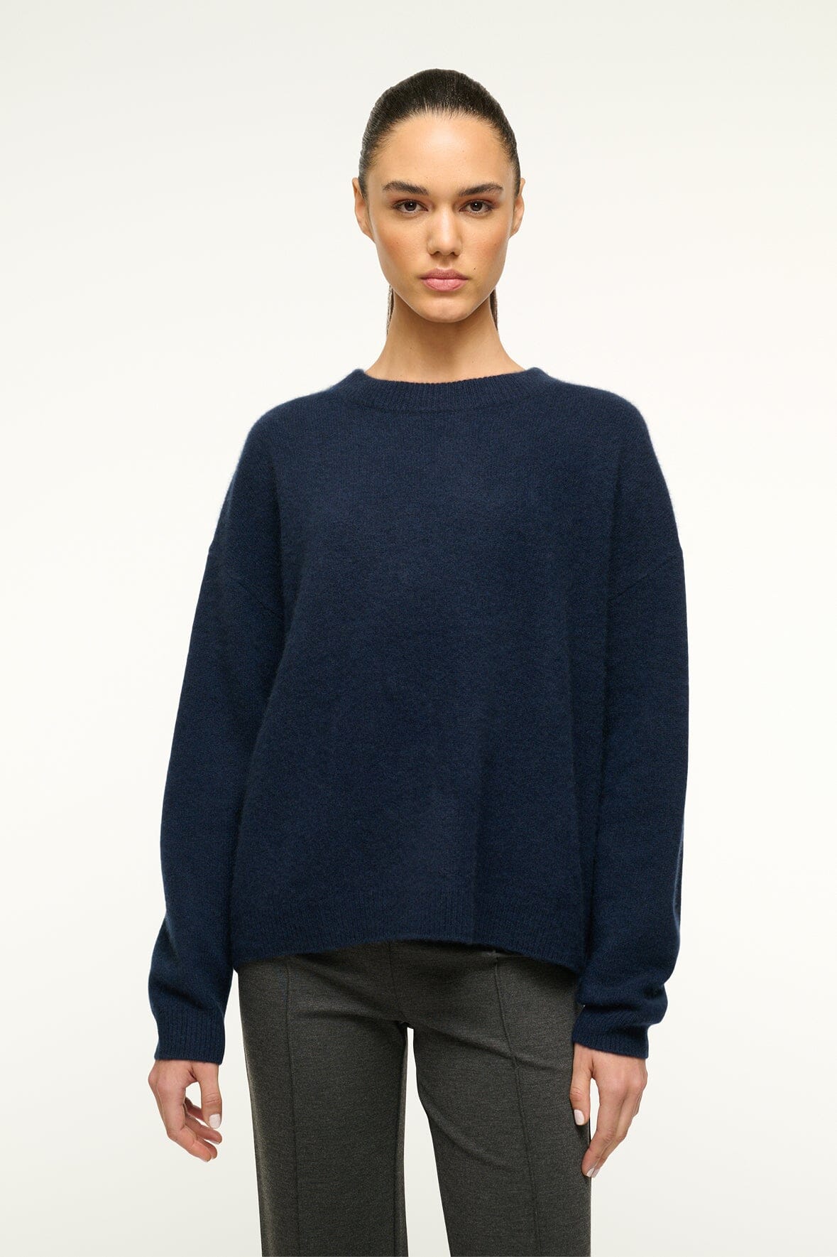 Staud SERRANO CASHMERE RELAXED CREW | NAVY