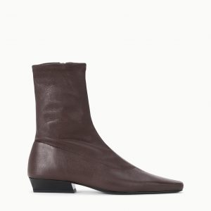 Staud WALLY SOCK FLAT ANKLE BOOT | ESPRESSO