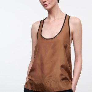 Staud LYNELLE SILK TANK | CIGAR
