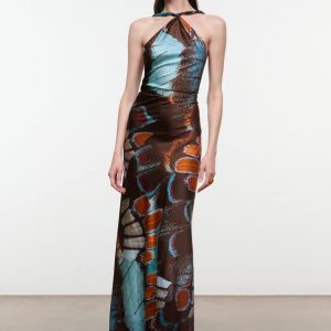 Staud CHARLI SILK DRESS | BUTTERFLY SKY