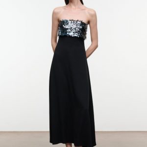 Staud PHOENIX DRESS | BLACK NIGHT SPARK