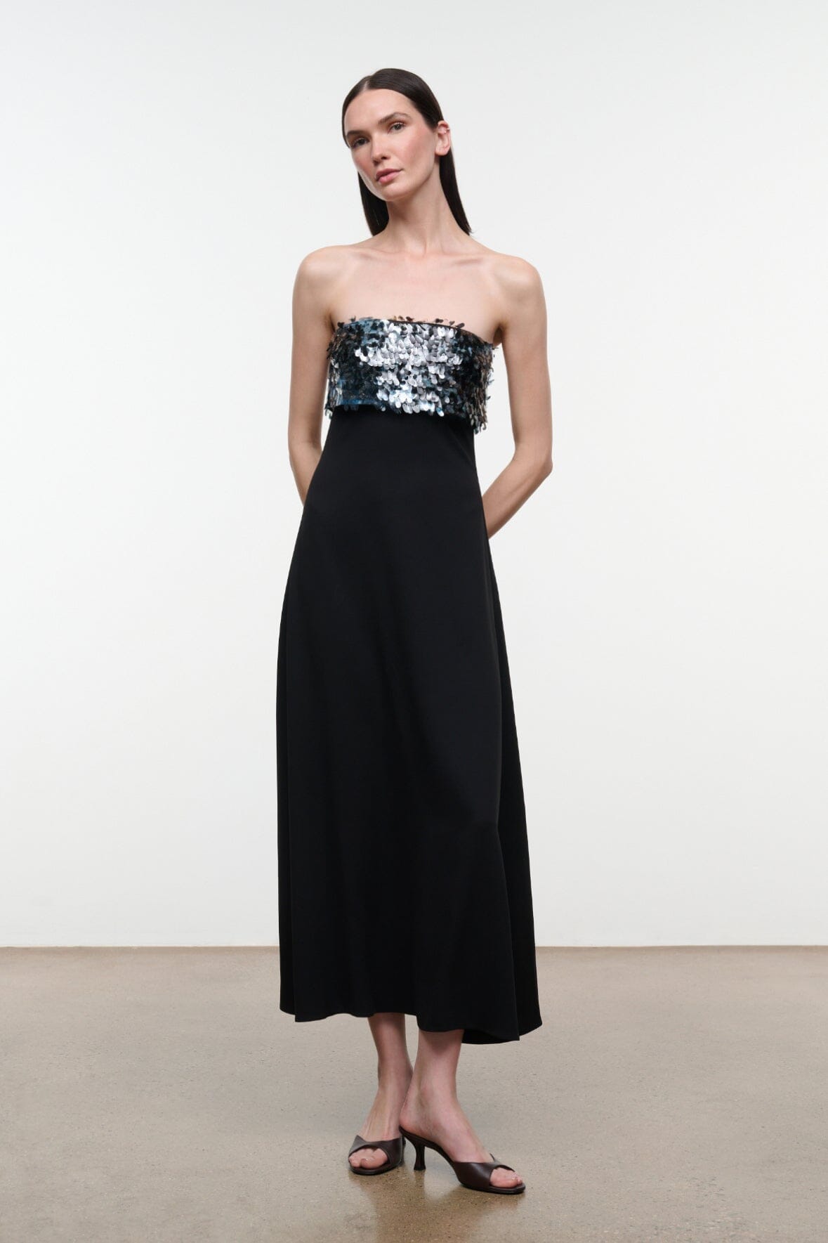 Staud PHOENIX DRESS | BLACK NIGHT SPARK