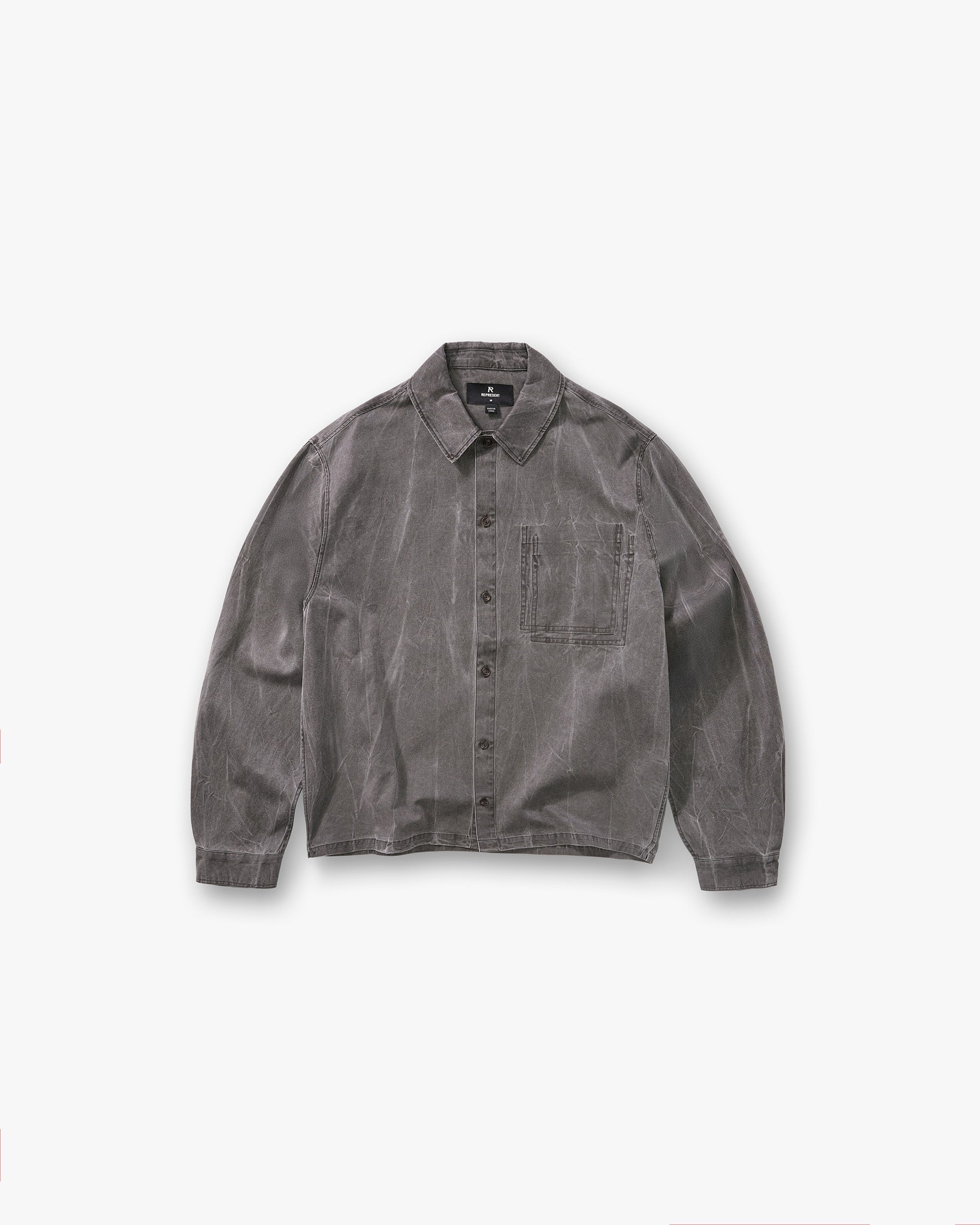 Represent Washed Cotton Shirt - Jet Black