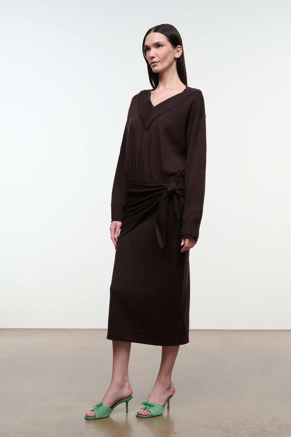 Staud NORMAN SWEATER DRESS | DARK OAK