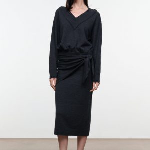 Staud NORMAN SWEATER DRESS | SMOKE