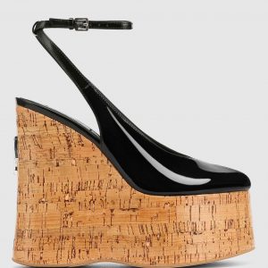 Naked Wolfe Tansy Black Patent Cork
